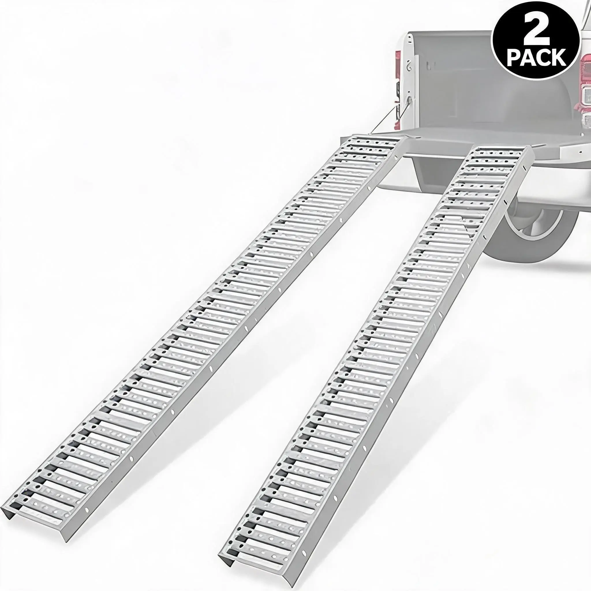 72 x 9 Inch Loading Ramps, 2 Pack Heavy Duty Anti-Slip Steel Truck & Trailer Ramps, 1000 Lbs Capacity, For Motorcycle, ATV, Lawn Mower, Tractor