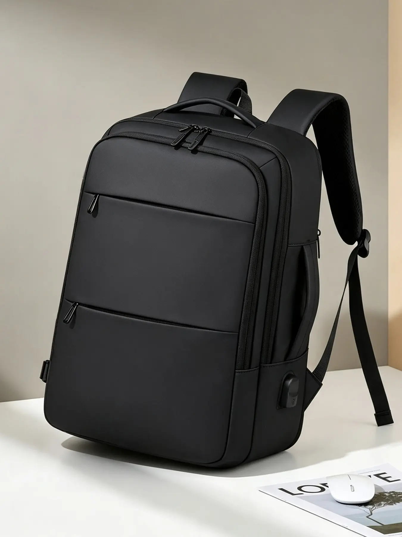 Business Casual Large Capacity Backpack, Multi-Functional Internal Compartments, Fashionable Simple Design, Ideal for Commuting or Short Trips, Travel Backpacks