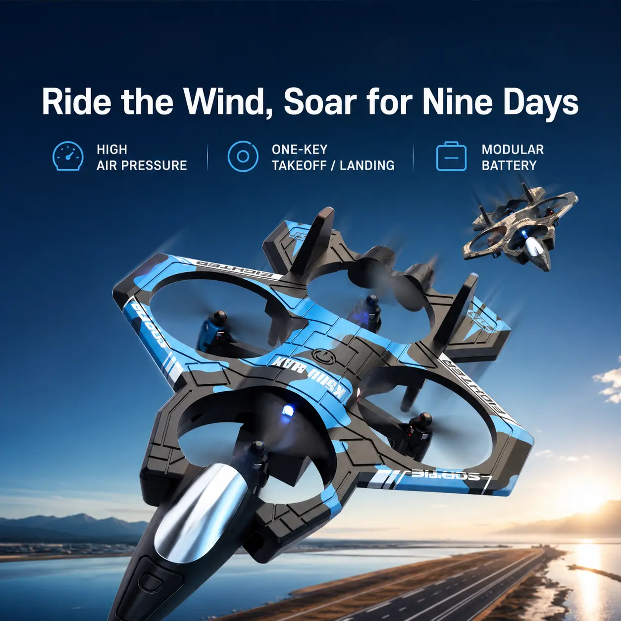 2026 new remote-controlled aircraft. Supports 360° aerial stunts, altitude hold, and one-button takeoff/landing. Features colorful LED lights and rechargeable battery. Ideal indoor/outdoor gift for Christmas, Halloween, and Thanksgiving