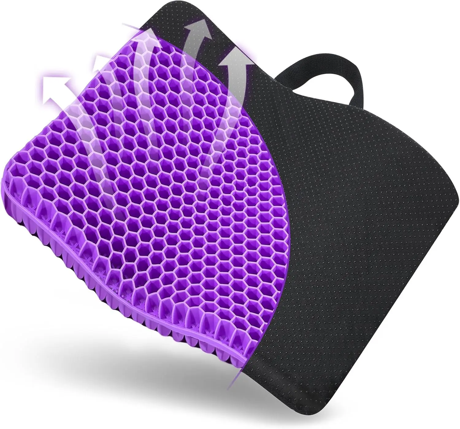 Gel Seat Cushion, for Long Sitting -Thick Gel Seat Cushion Breathable Chair Cushion with Non-Slip Cover for Office Chair Car, Wheelchair, Long Trips,Relief Sciatica Pain