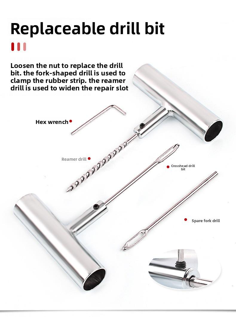 Emergency Tire Repair Kit - Portable Car Flat Tire Puncture Fix Tool Set for Roadside Rescue Emergency Tire Repair Kit - Portable Car Flat Tire Puncture Fix Tool Set for Roadside Rescue