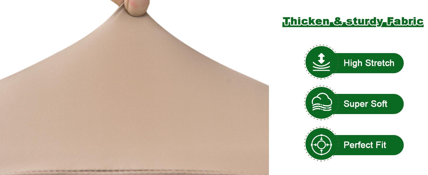 GOSTADY   Bar Stool Covers Round Set of 4, Waterproof PU Seat Covers With Elastic Bands, Chair Covers Washable Cushion Slipcover for 12-15 Inch - Khaki-Nude