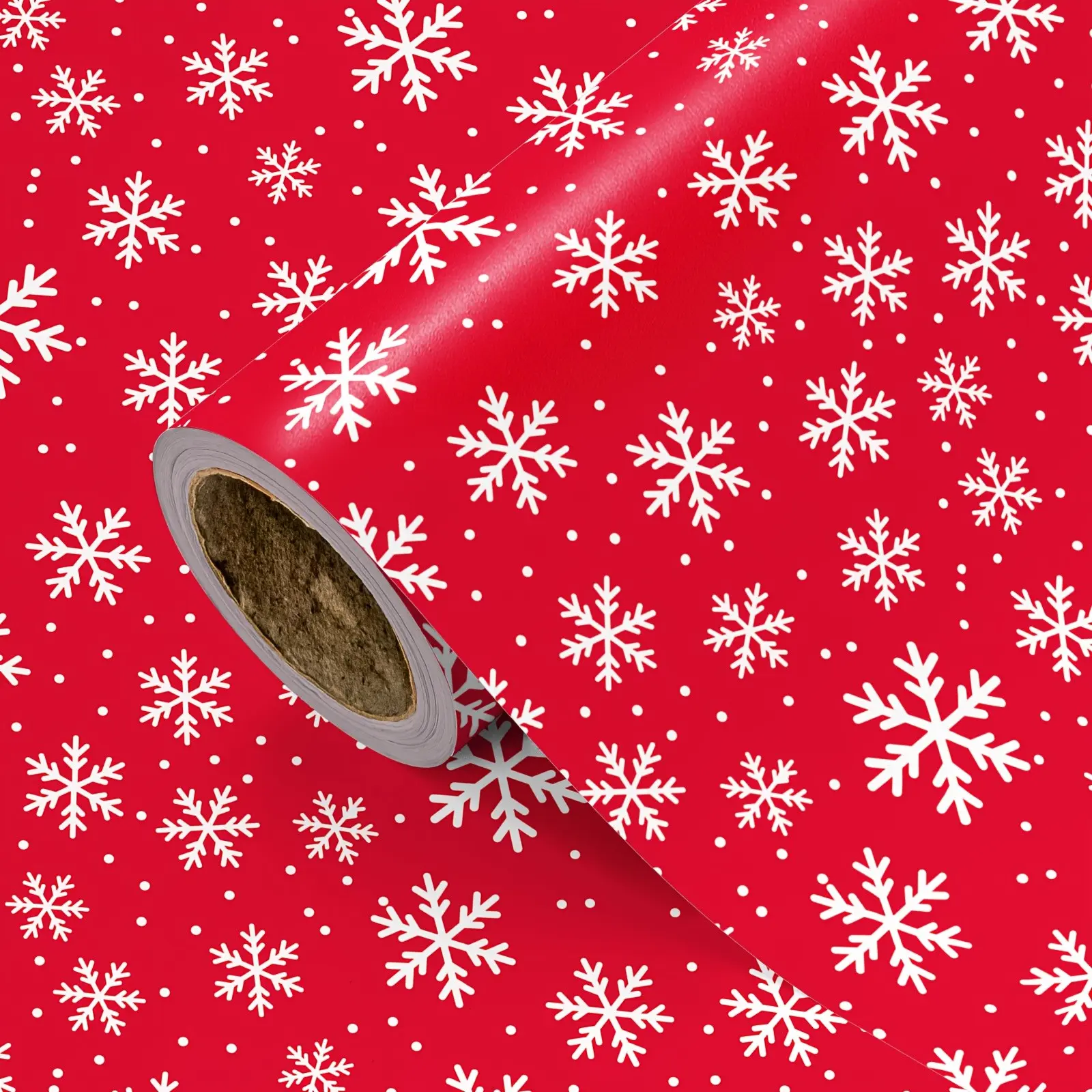 Christmas Wrapping Paper Roll, Base Snowflake Pattern, Ideal for Gift Wrapping, Holiday Decor, Party Setup, 43cm X 500cm