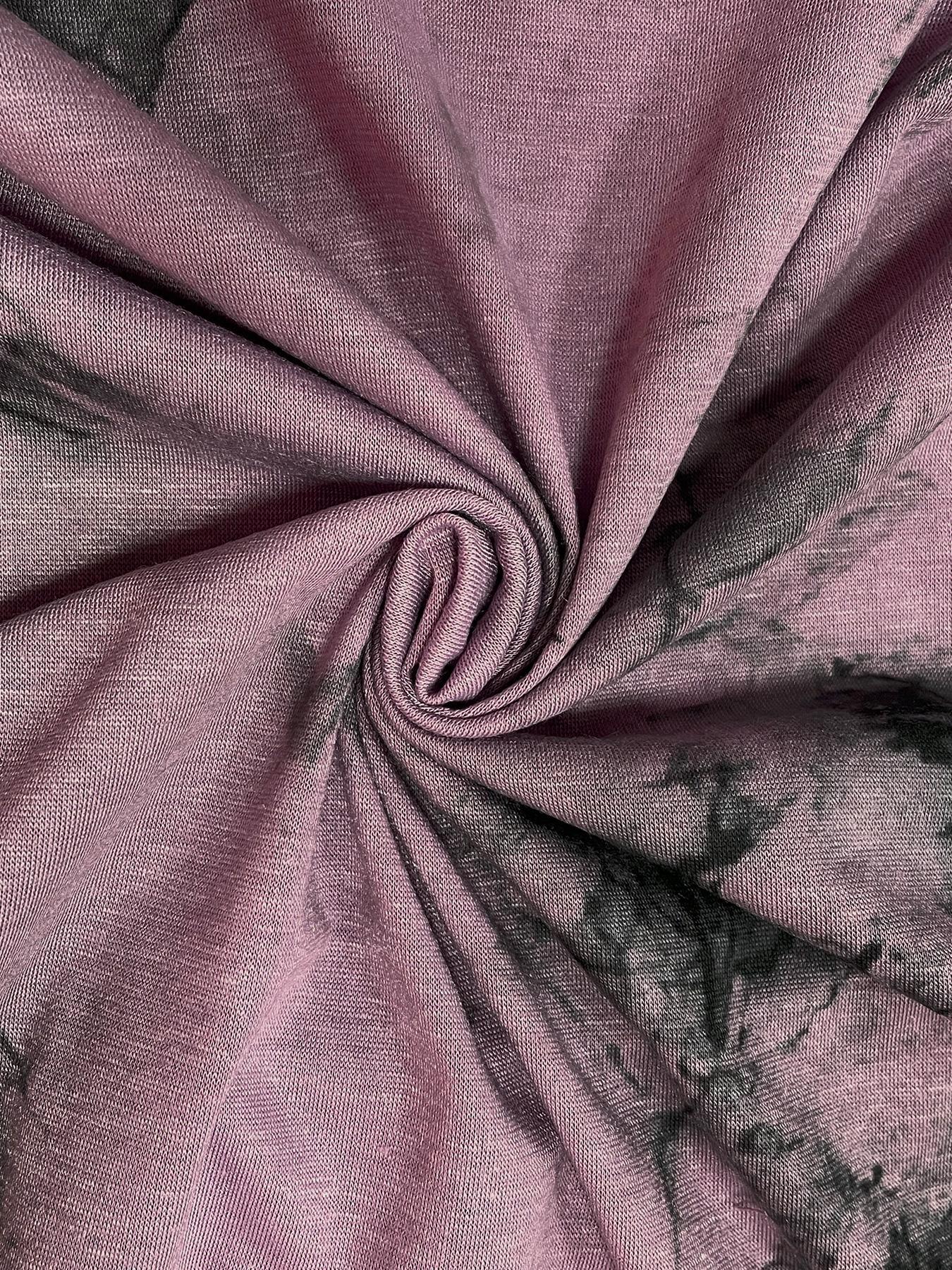 Women's Tie Dye Print Round Neck Tee, Fashion Casual Short Sleeve T-shirt for Daily Wear, Ladies Summer Clothes, Women's T Shirts, Summer Tops, Casual Everyday Wear Clothes for Women, Tshirt, Comfy Fabric, Fit, Womenswear, Casual Loose Tee