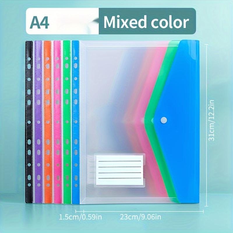 12 Pack A4 11 Ring Binder with Button Closure Durable PP Plastic Document Organizer Colorful for School Office Travel Home Office Study Supplies Modern Design Safe Closure Storage Binder