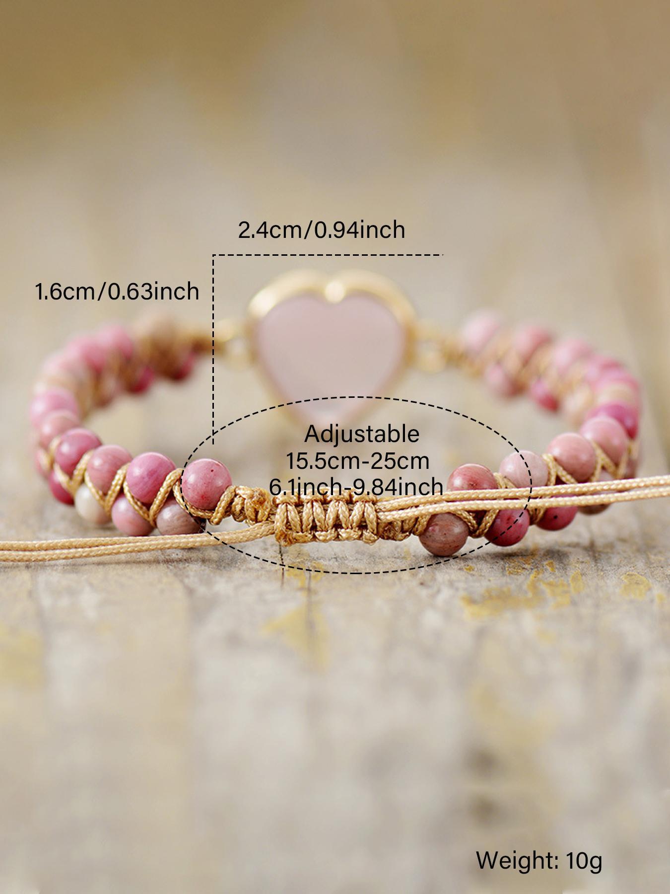 Mother's Day Gift Boho Style Heart Charm Decor Double Beaded Bracelet, Fashion Hand Jewelry for Party, Daily Clothing Decor, Trendy All-match & Exquisite Jewelry for Birthday, Trendy Bangles, Stackable Bracelet