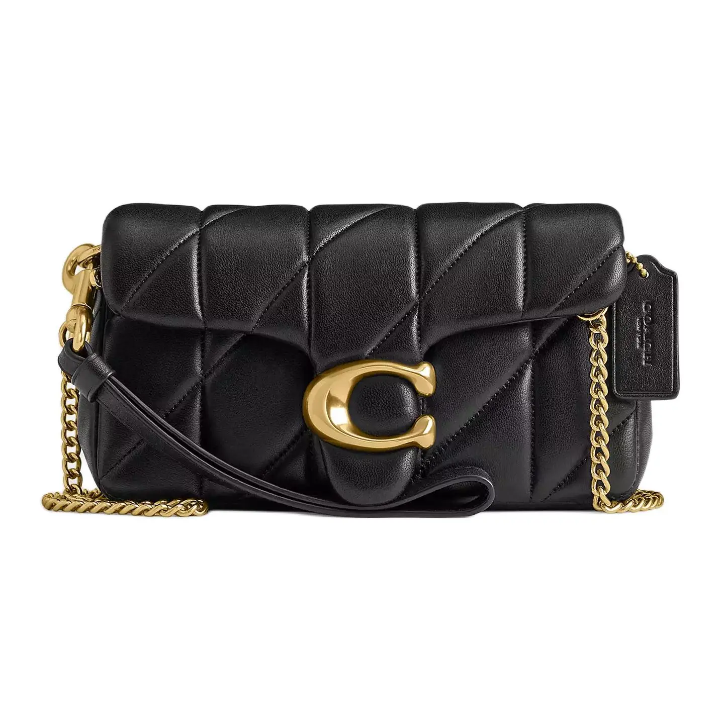 COACH Tabby 18 Crossbody Bag for Women – Napa Leather, Push-Lock Closure, Small Size, Black