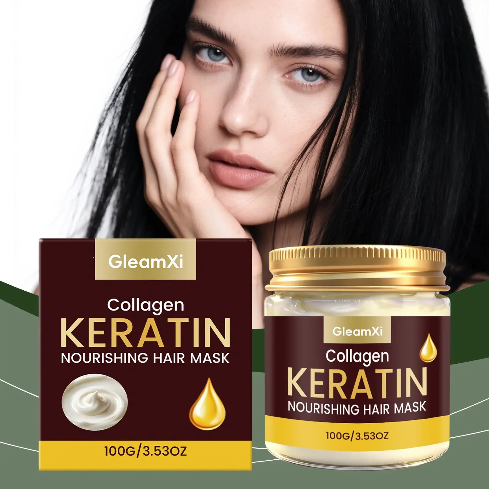 Collagen Keratin Repair Hair Mask with Argan Oil, Rosemary & Vitamin E Deep Hydrating Treatment for Dry Frizzy Bleached Colored Damaged Hair, Peptide Split Ends Repair Boosts Hair Growth Nourishing Mask for All Hair Types Premium Hair Care Gift