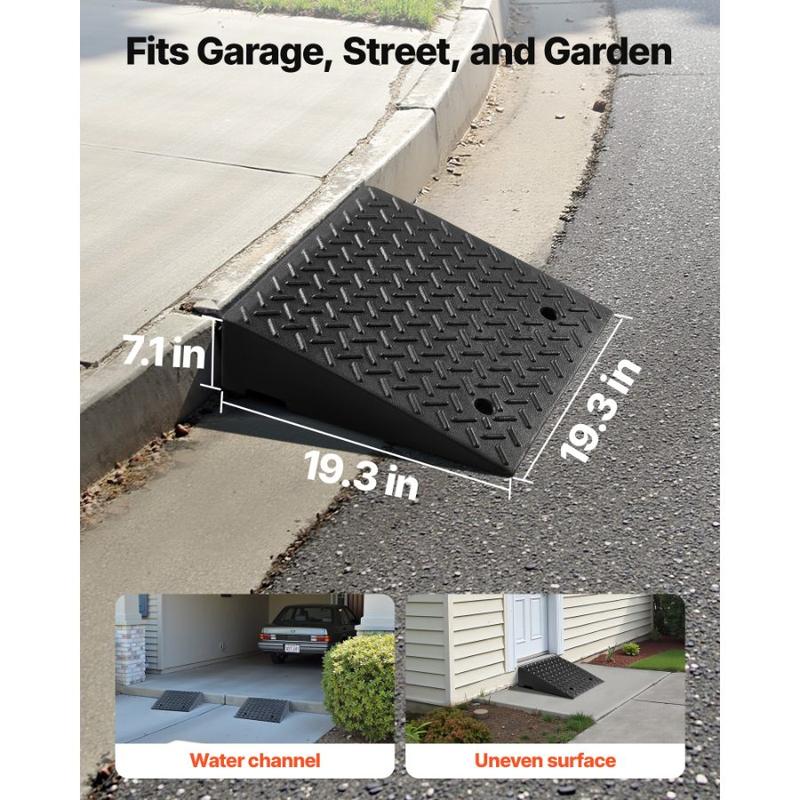 VEVOR Rubber Curb Ramp, 33069 lbs Load Capacity, 2 Inches Rise Height ...