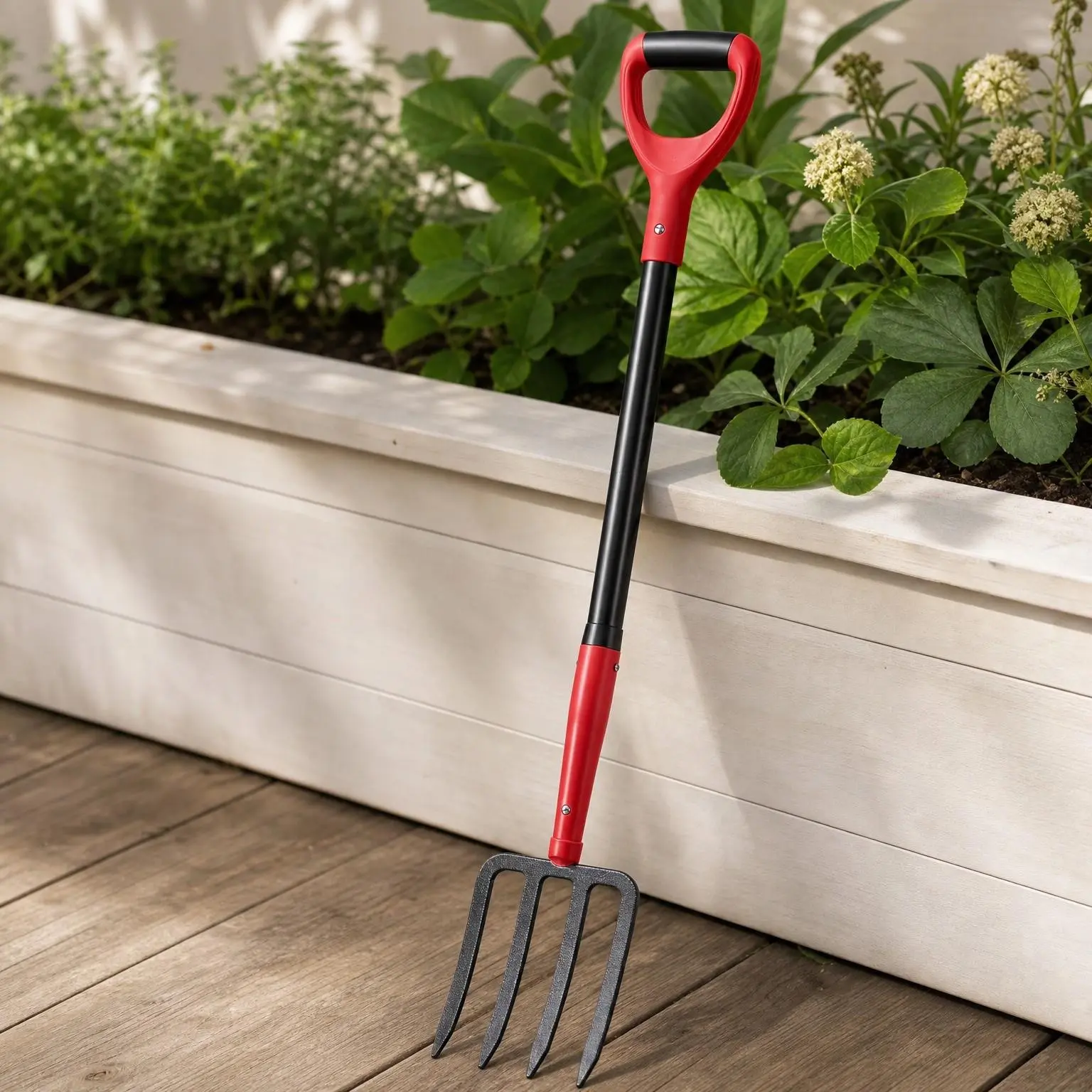 4-Tine Forged Garden Fork Digging Forks with Fiberglass Handle 43 in | Heavy Duty,For Gardening, For Hay, For Digging Potatoes,Pitchfork