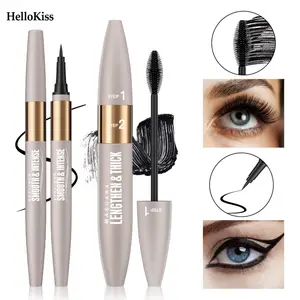 HelloKiss 2-in-1 Eye Makeup Pen,waterproof eyeliner + dual-effect mascara set,quick-drying smudge-proof formula,long-lasting curl & lengthen lashes,create big eyes look,beginner-friendly daily commuter eye makeup essential