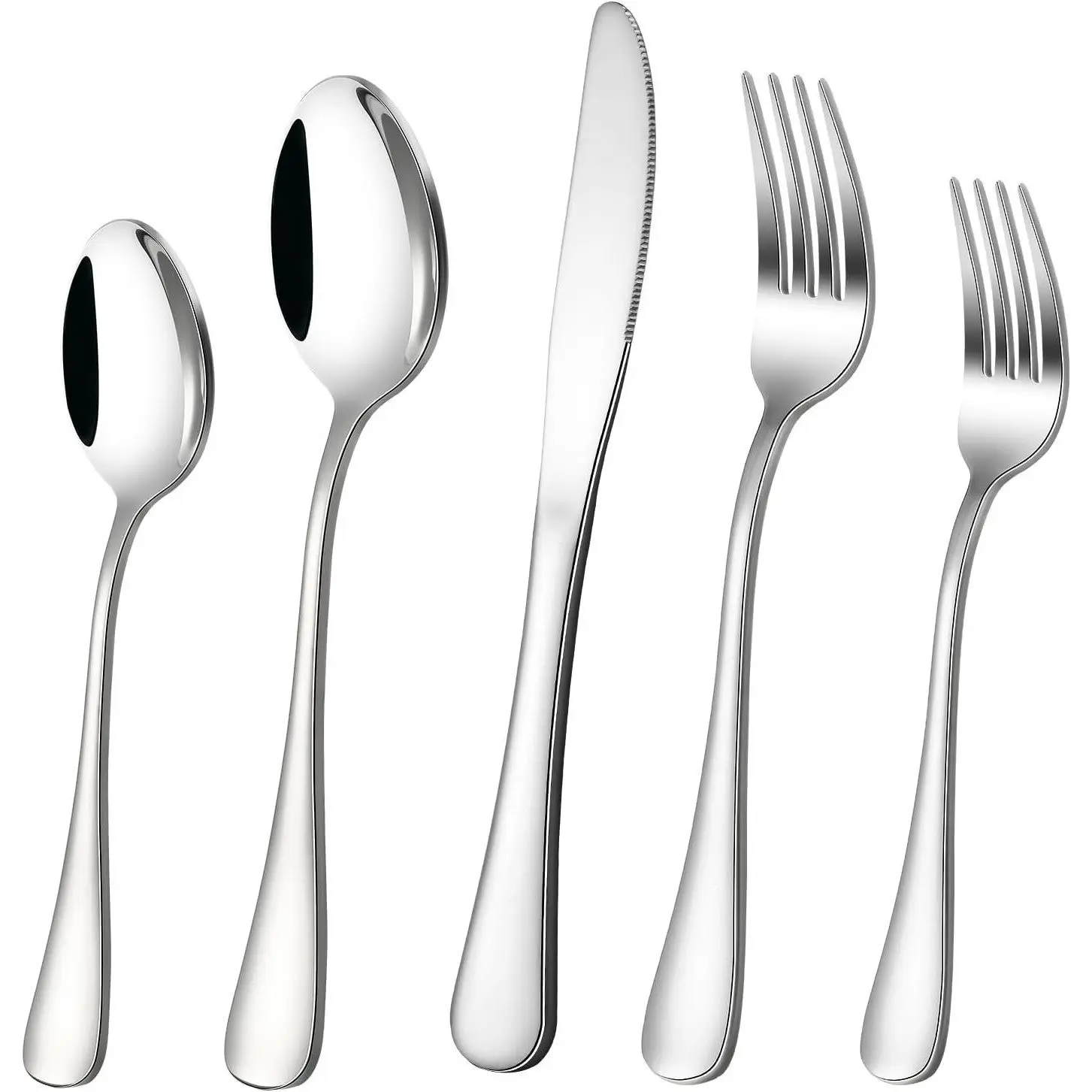 20-Piece 18/10 Stainless Steel Flatware Set, Service for 4, Heavy Duty & Dishwasher Safe Silverware