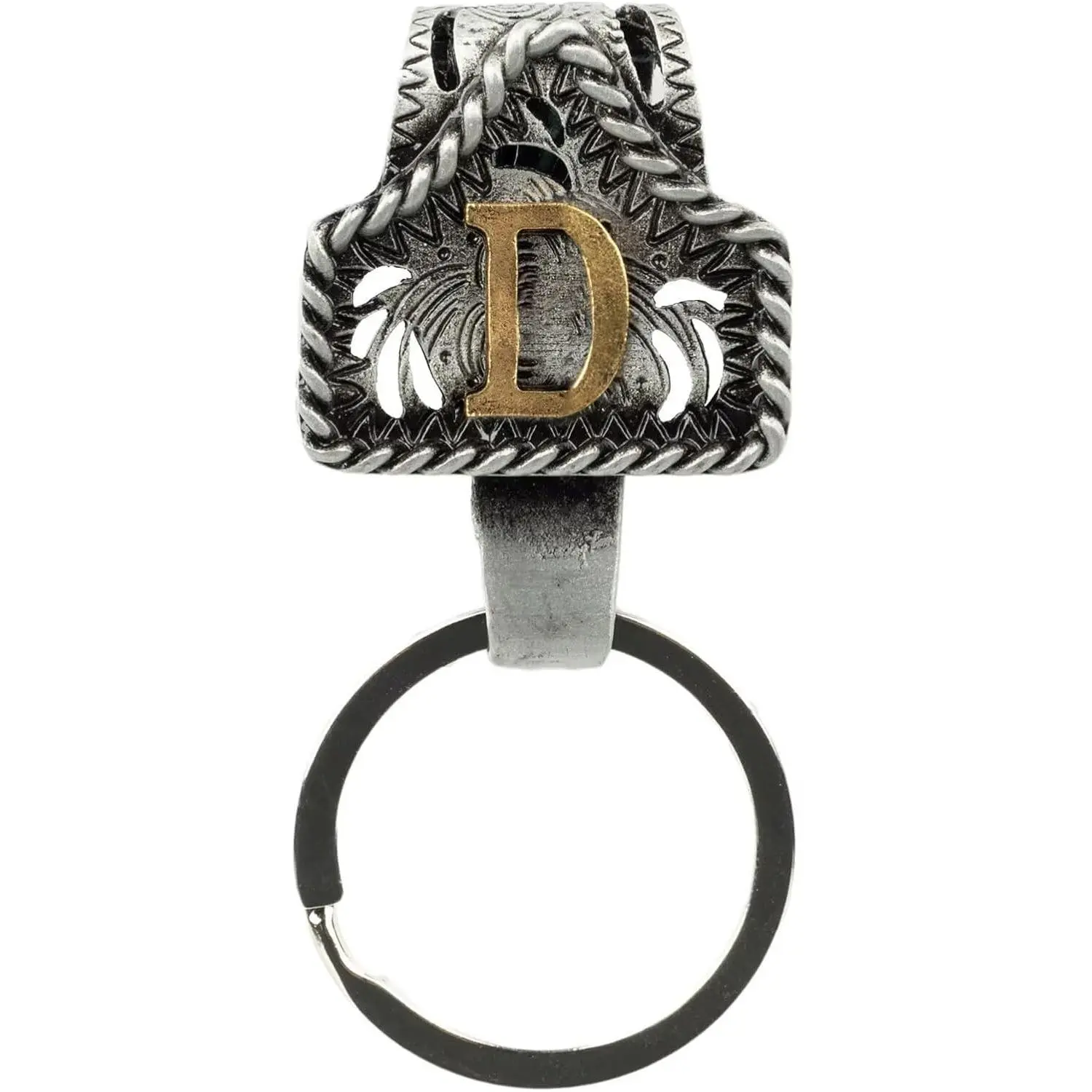 Vintage Western Cowboy Letter Keychain, Handmade Metal A-Z Initial Key Chain Clip, Personalized Key Holder for Pocket & Bag(Gift)