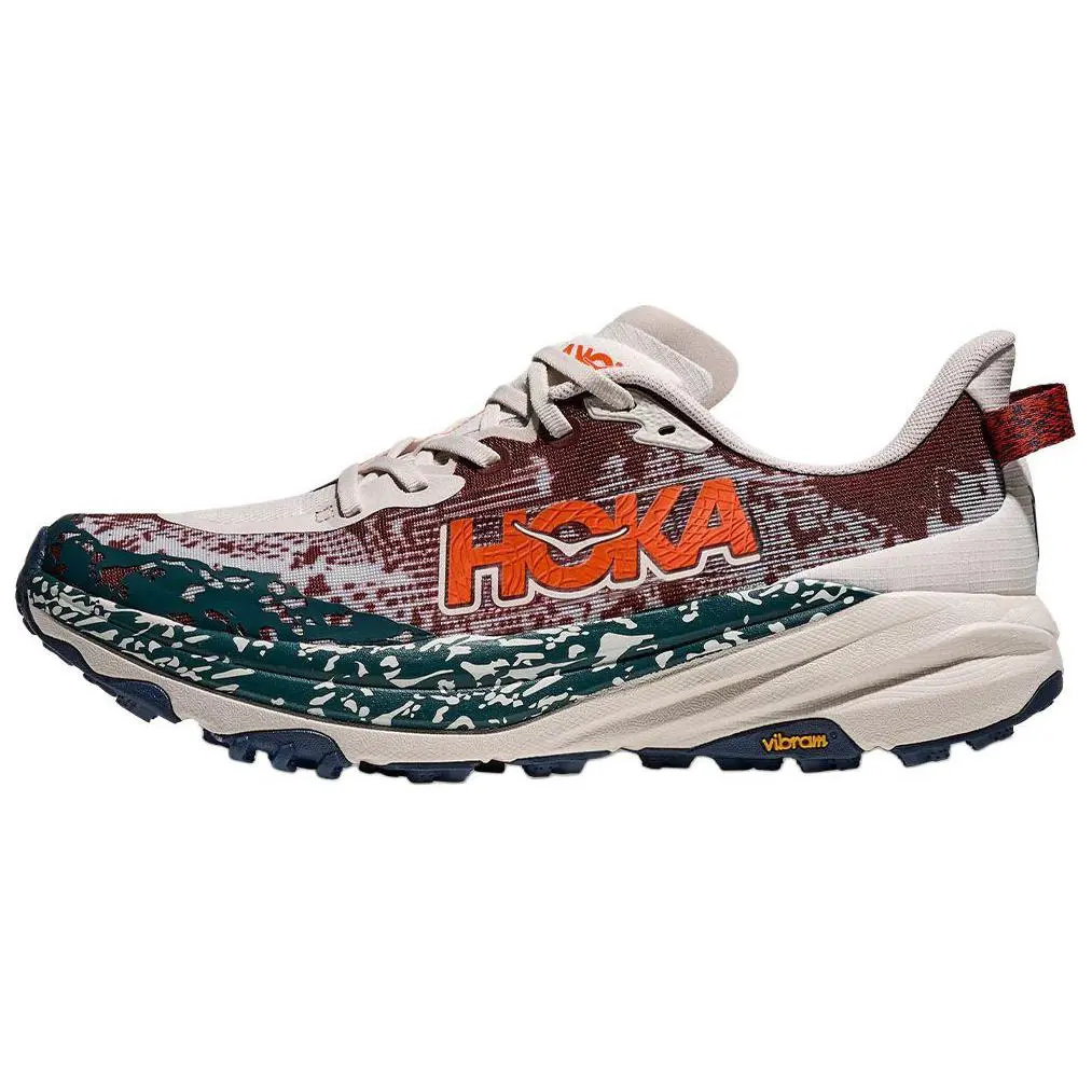 Hoka One One Speedgoat 6 Men's Low-Top Trail Running Shoes in Beige: Comfortable, Versatile, Slip-Resistant, Durable, and Breathable Trending Shoes, House White Official Shoes to Get / Maison Mihara