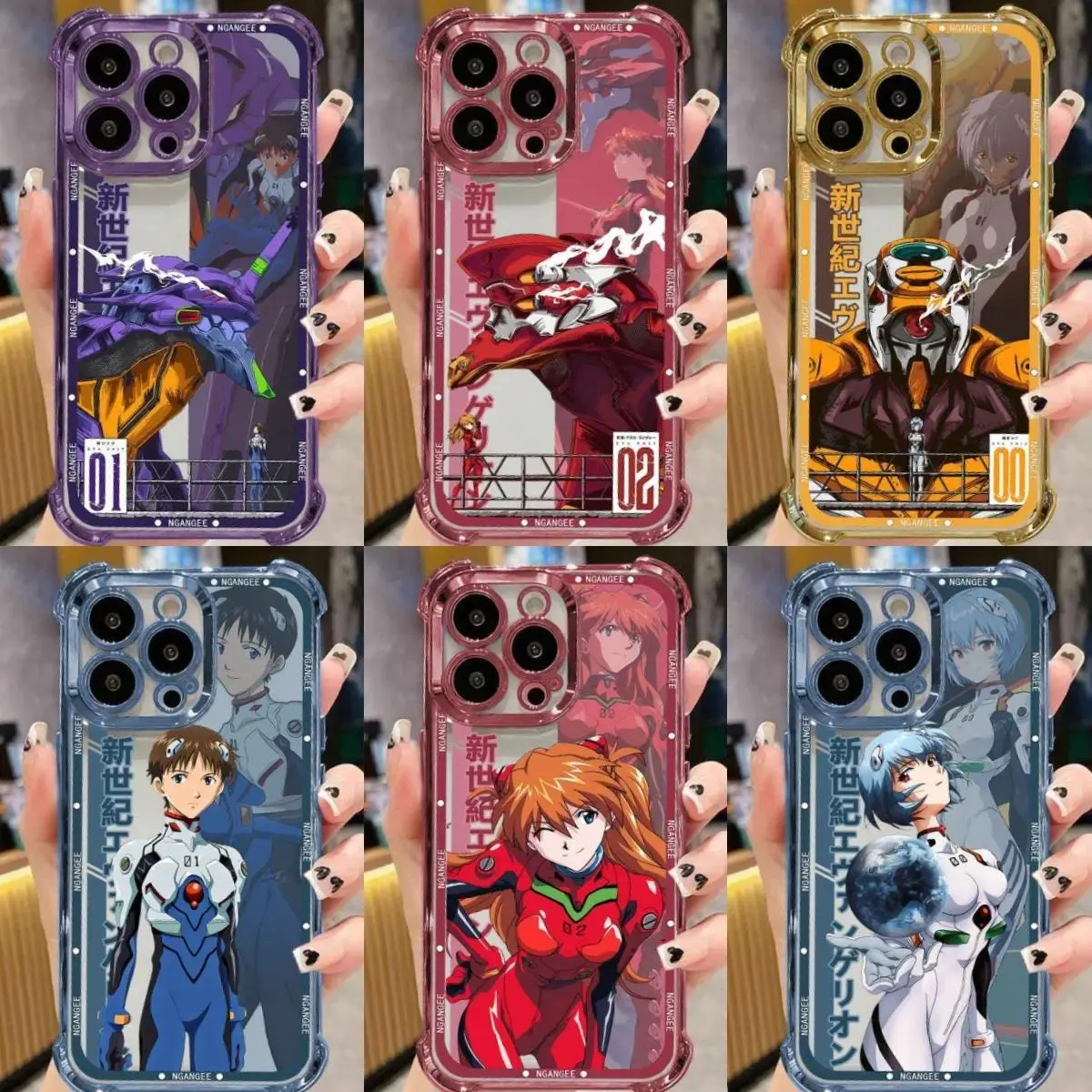 Cool Anime N-Neon Genesis Evangelion Phone Case for iPhone 15 Pro Max Anime EVA 01/02/00 Asuka Rei Aesthetic Protective Cover Phone Case For iPhone 17 Air 16 15 14 13 12 11 Pro Max Plus  Phone Case #YGSJDXSJ1