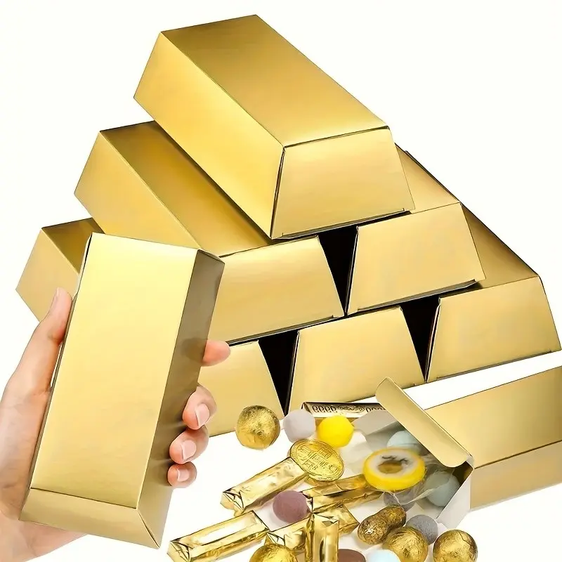 Gift for Her/Him Pack of 50 Golden Brick-Style Gift Boxes, Perfect for Weddings, Birthdays, Anniversaries, And Valentine'S Day Celebrations. These Foldable Boxes Are Ideal for Small Treasures And Party Decorations