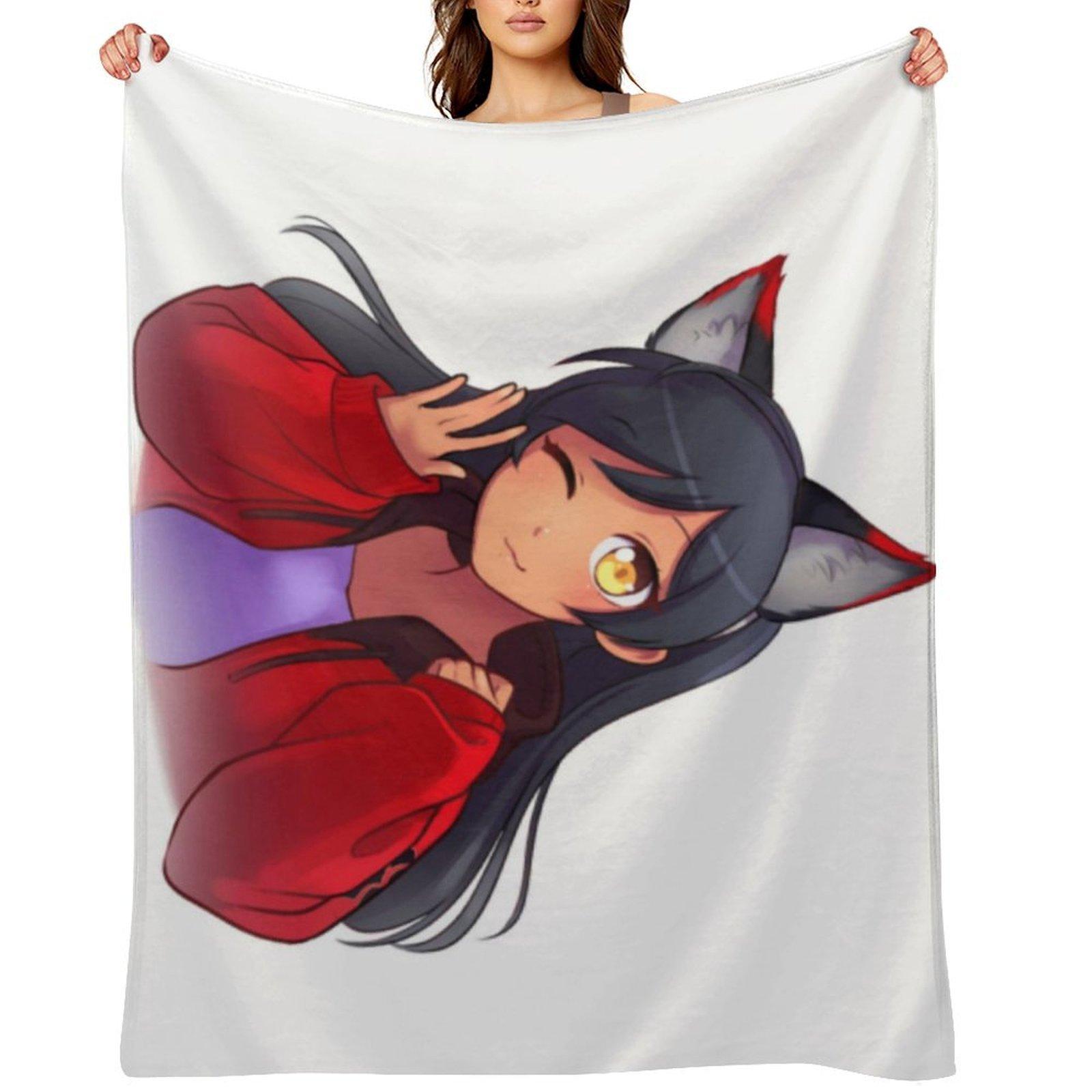 Aphmau Fall Throw Blanket For Women Mens Winter Nap Red Cat's Ears White Flannel Blankets Office Camping Car Travel Air Conditioned Quilt All Seasons Soft Plush Bedding Throws Home Decor Boys Girls Christmas Gift Super Cozy Blanket