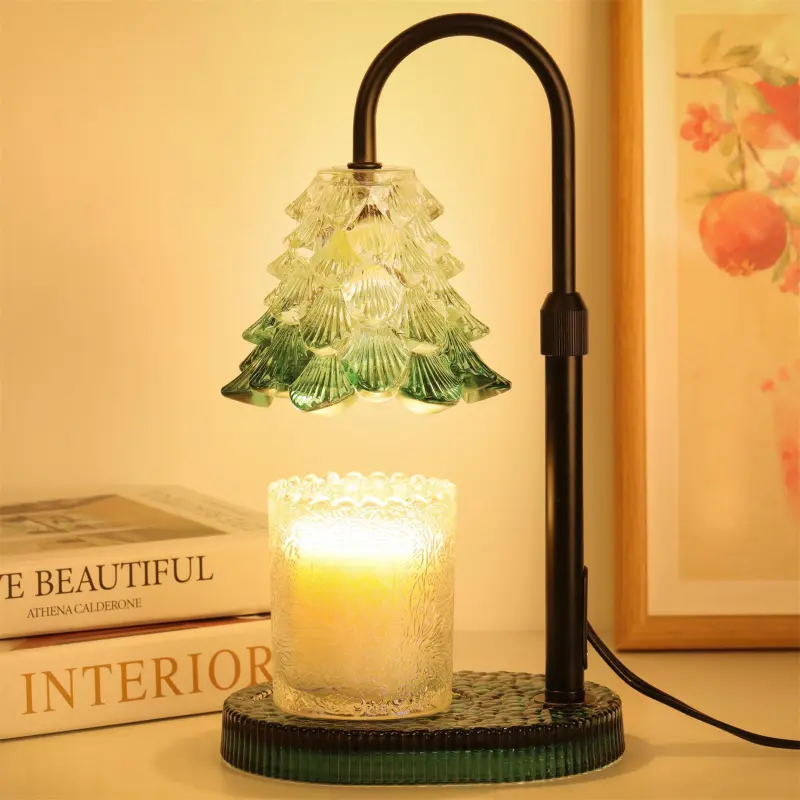 Christmas Tree Shaped Candle Warmer Lamp with Timer & Dimmer – Adjustable Wax Melt Lamp for Jar Candles, Home Decor Accent for Women – 2 Bul