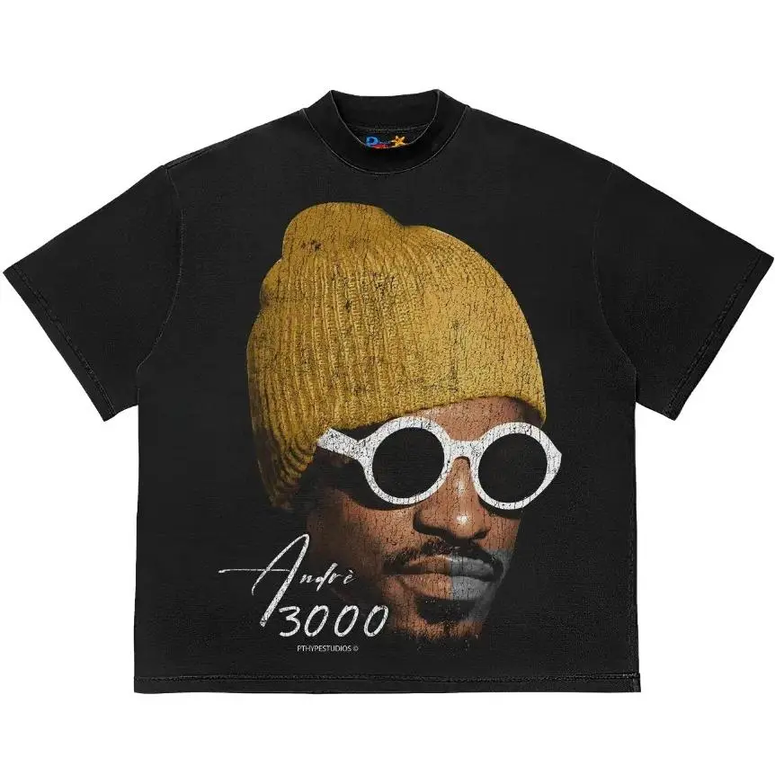 Men's Andre 3000 Graphic Tee - Casual, Classic, Basic Short-Sleeve Tops, Bold Iconic Design for Back-to-School Fans