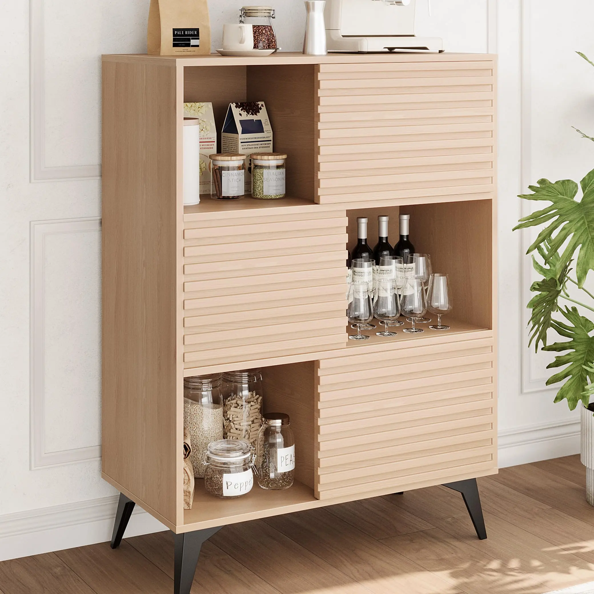 Garvee Three-Tier Display Storage Cabinet Stand