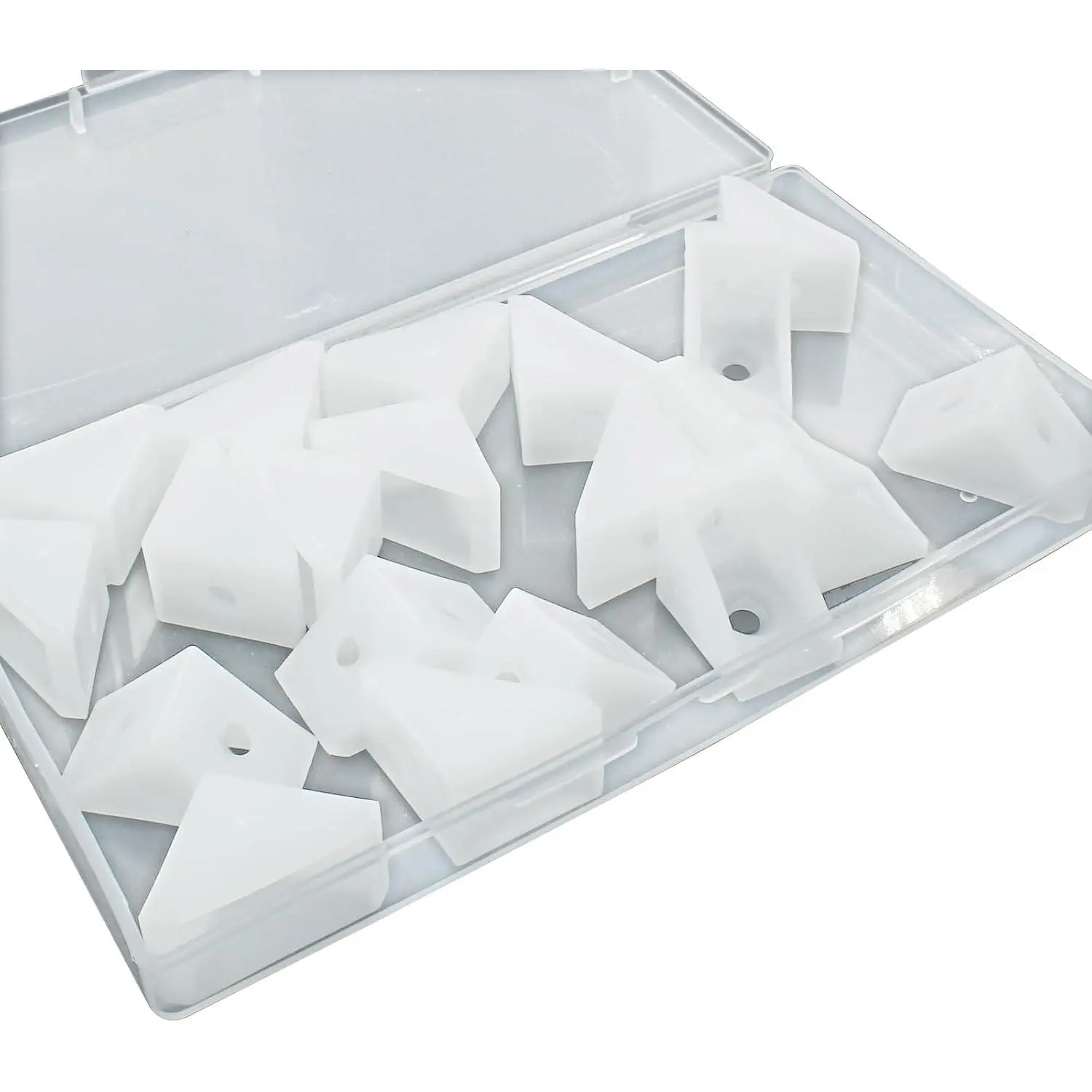 20-Count White Plastic Right Angle L-Brackets, Thickened PP 90-Degree Corner Braces (0.79x0.59x0.79in) with Screws, Lightweight Shelf & Chair Hardware for Cabinets, Boxes