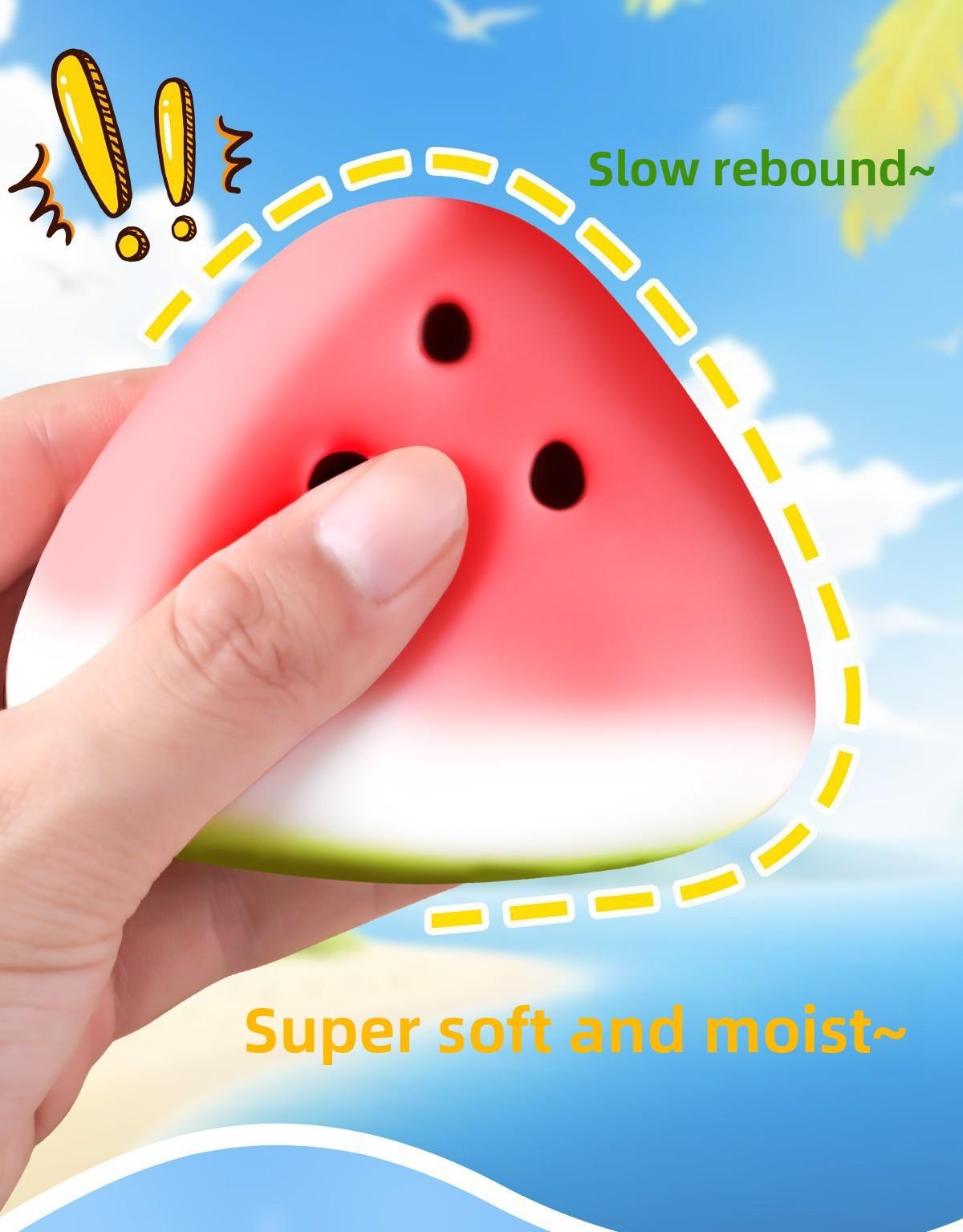 Super Soft Watermelon Squishy Slow Rebound Wet Texture Fidget Toy, Stress Relief Anti-Anxiety Desk Decor, Kawaii Gift for Teens Girls, Calm Sensory Toy for School Office Home, Satisfying Squishy Fun