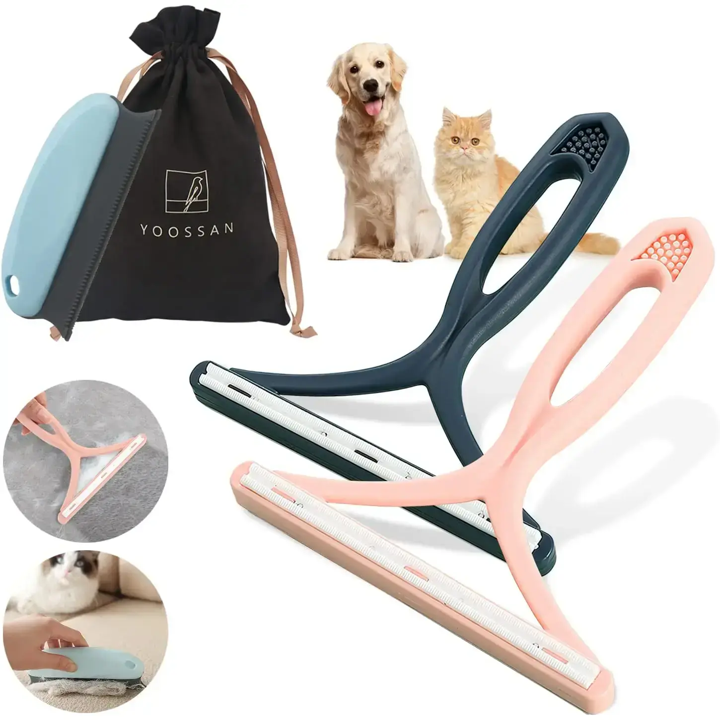 Double-Sided Pet Hair Remover & Lint Shaver – Reusable Fabric Cleaner for Clothes, Furniture, and Upholstery