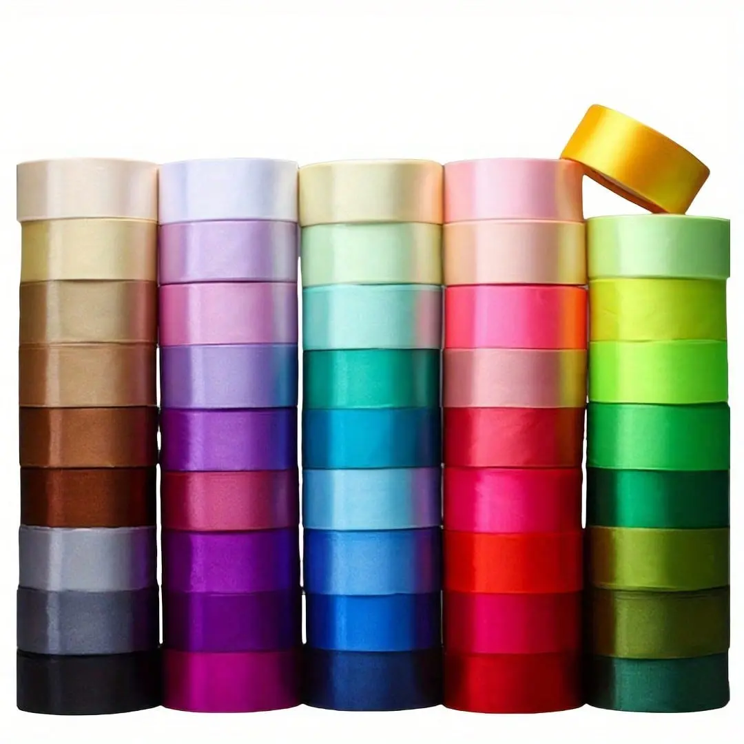 4cm Wide Ribbon, Polyester Fiber, No Feather Decoration, Ideal for Wedding Chair Decor, Floral Gift Wrapping, Cake Packaging, Multiple Colors Available