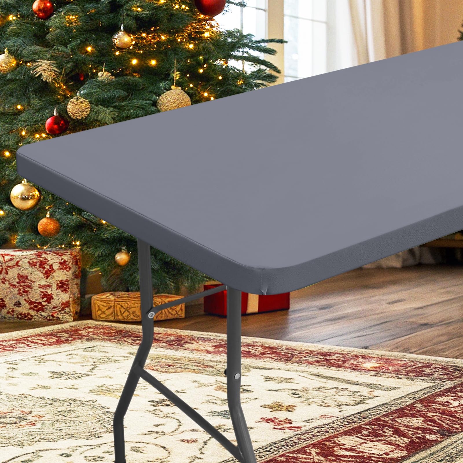 Hapihappy Rectangle Waterproof Table Cover Outdoor Picnic Camping Tablecloth Polyester Elastic Fitted Table Protector For Dinner