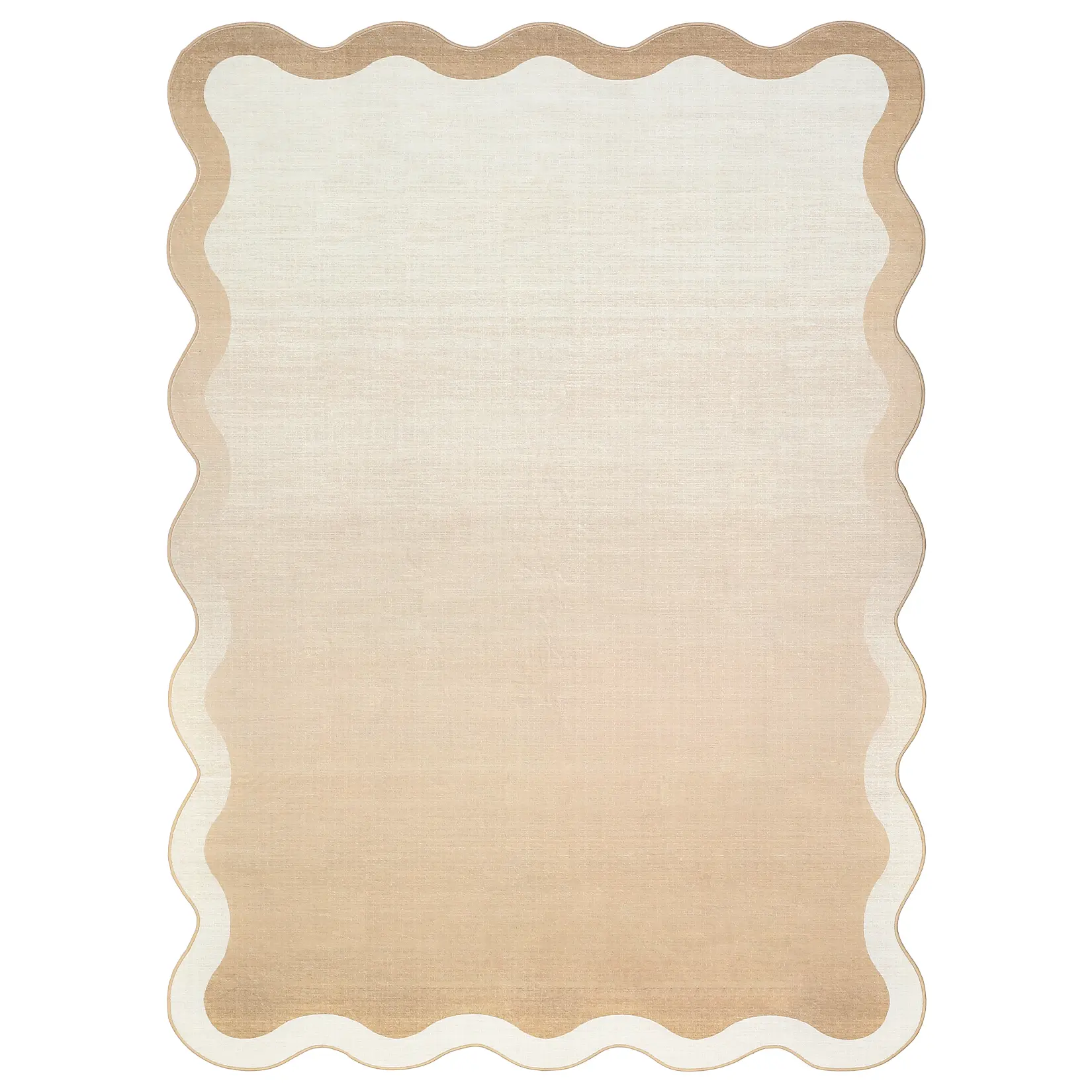 5x7 Washable Area Rug, Modern Beige Printed Pearl Velvet Carpet, Foldable Soft Polyester Rug for Living Room Bedroom Apartment, Beige