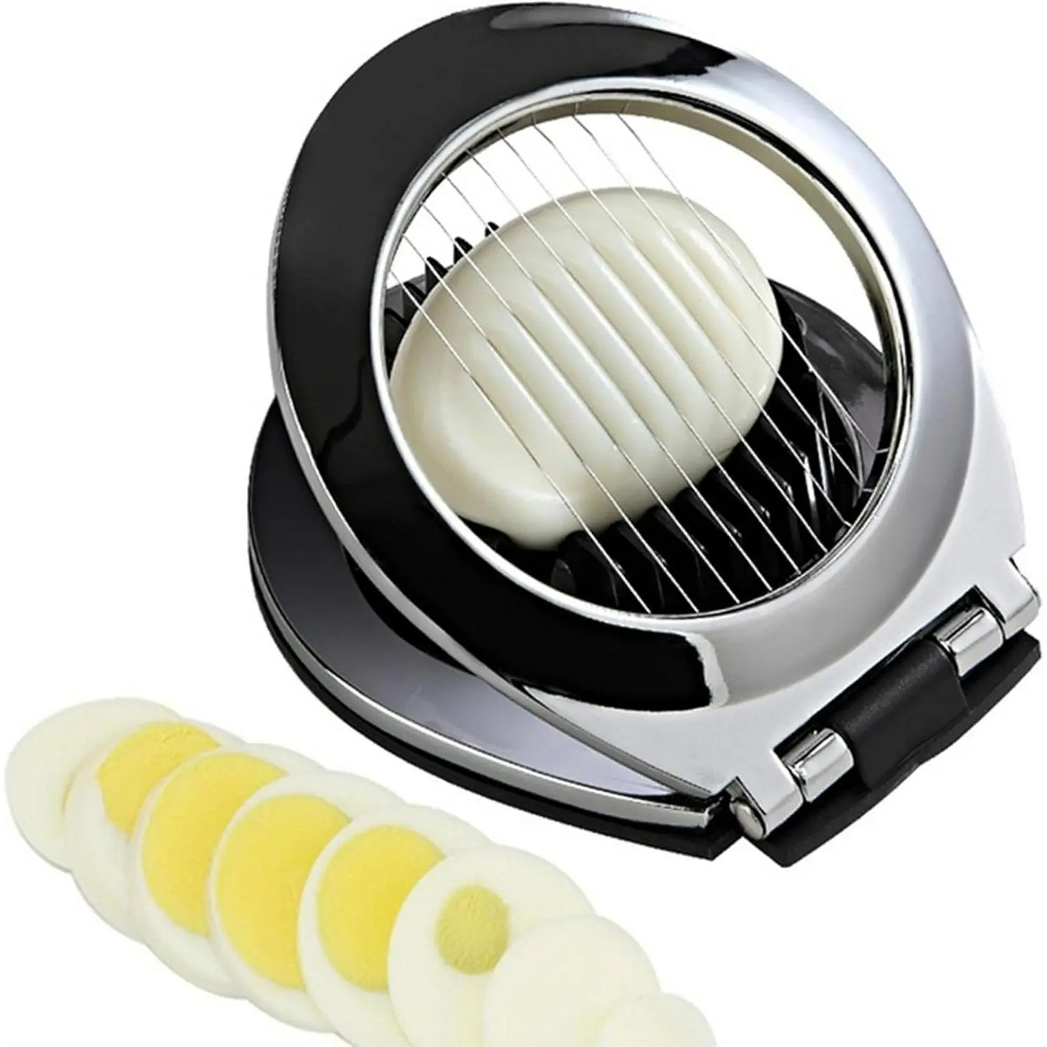 Cutter, Stainless Steel Cutter Wire with 3 Slicing Styles, Manual Egg Slicer Kitchen Helper for Hard Boiled Eggs, Strawberry, Fruit Garnish Slicer, Labor Saving