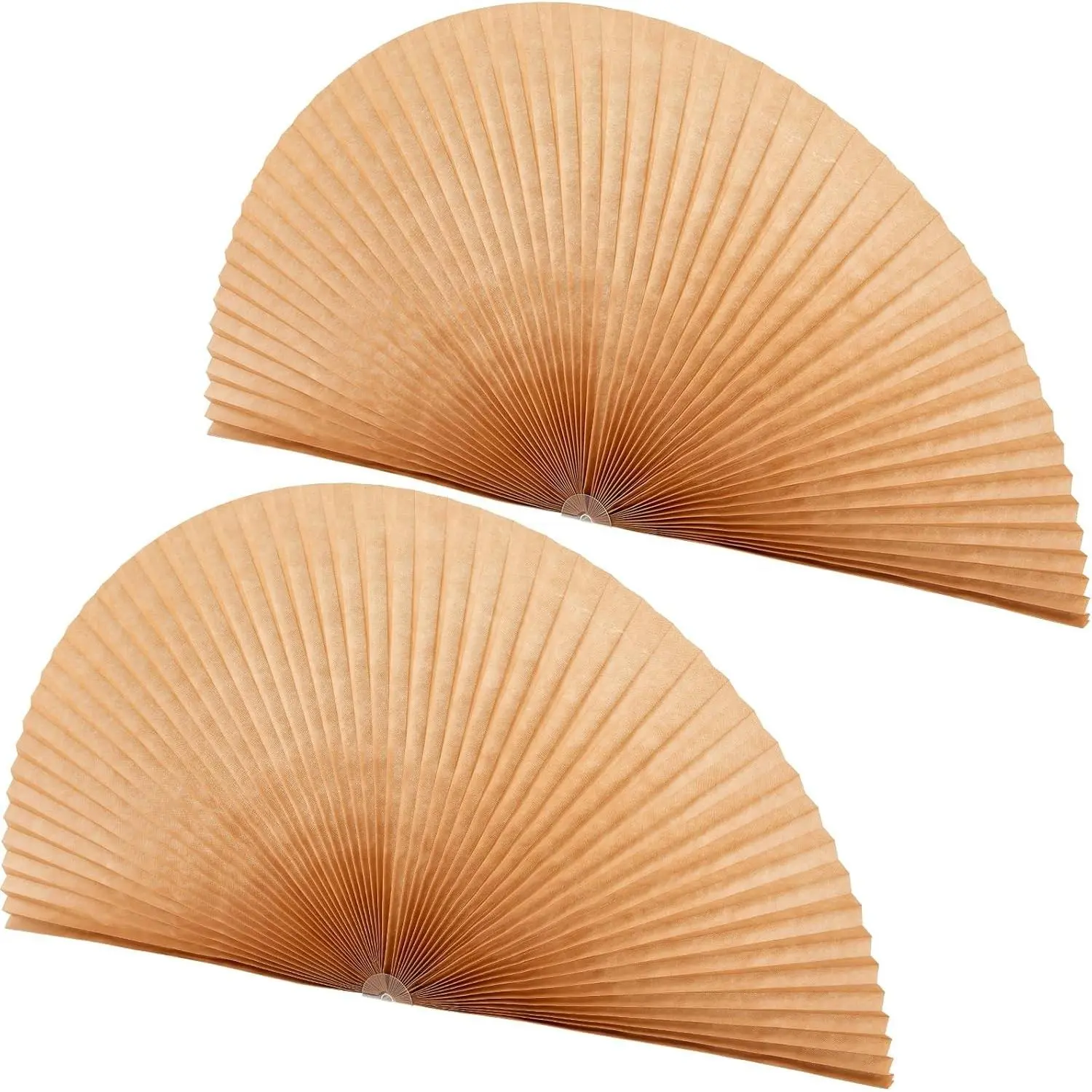 2 Pcs Half Moon Arch Window Blackout Shades, Light Filtering Pleated Fabric Half Circle Window Blinds, No Drill Easy Install, 36 x 72 Inch, Brown