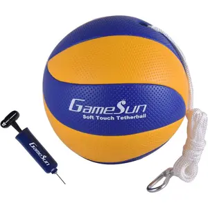 Portable Full-Size Soft Rubber Tetherball with Soft Rope, Great Outdoor Game for Family Fun Play