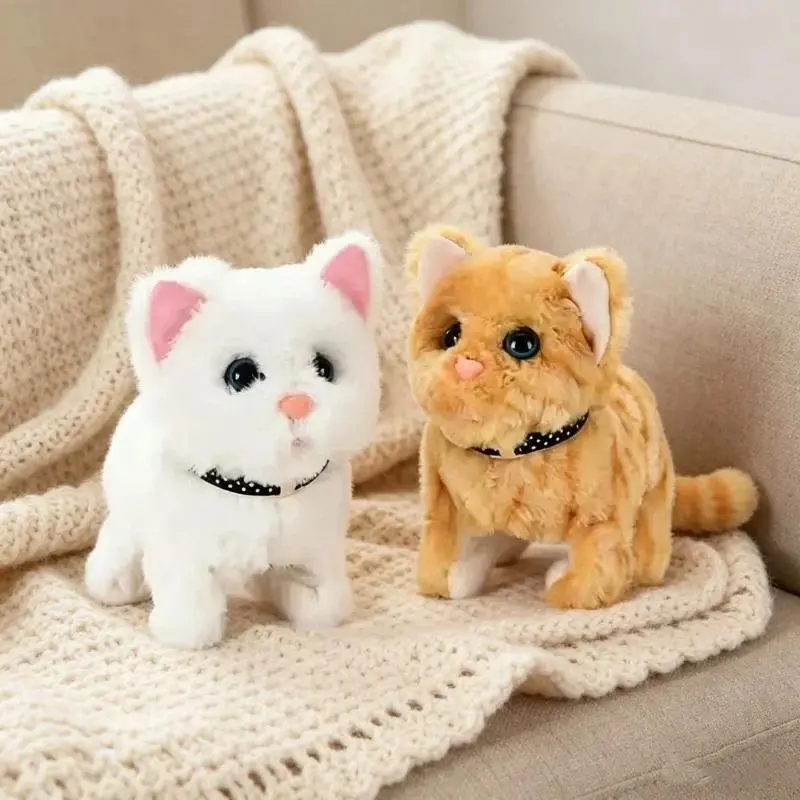 Realistic Interactive Electric Simulation Plush Puppy-Kitten Toy, Soft Fabric Unisex Stuffed Animal for Children & Collectors, Classic & Novelty Stress Relief Gift (Toys & Hobbies)