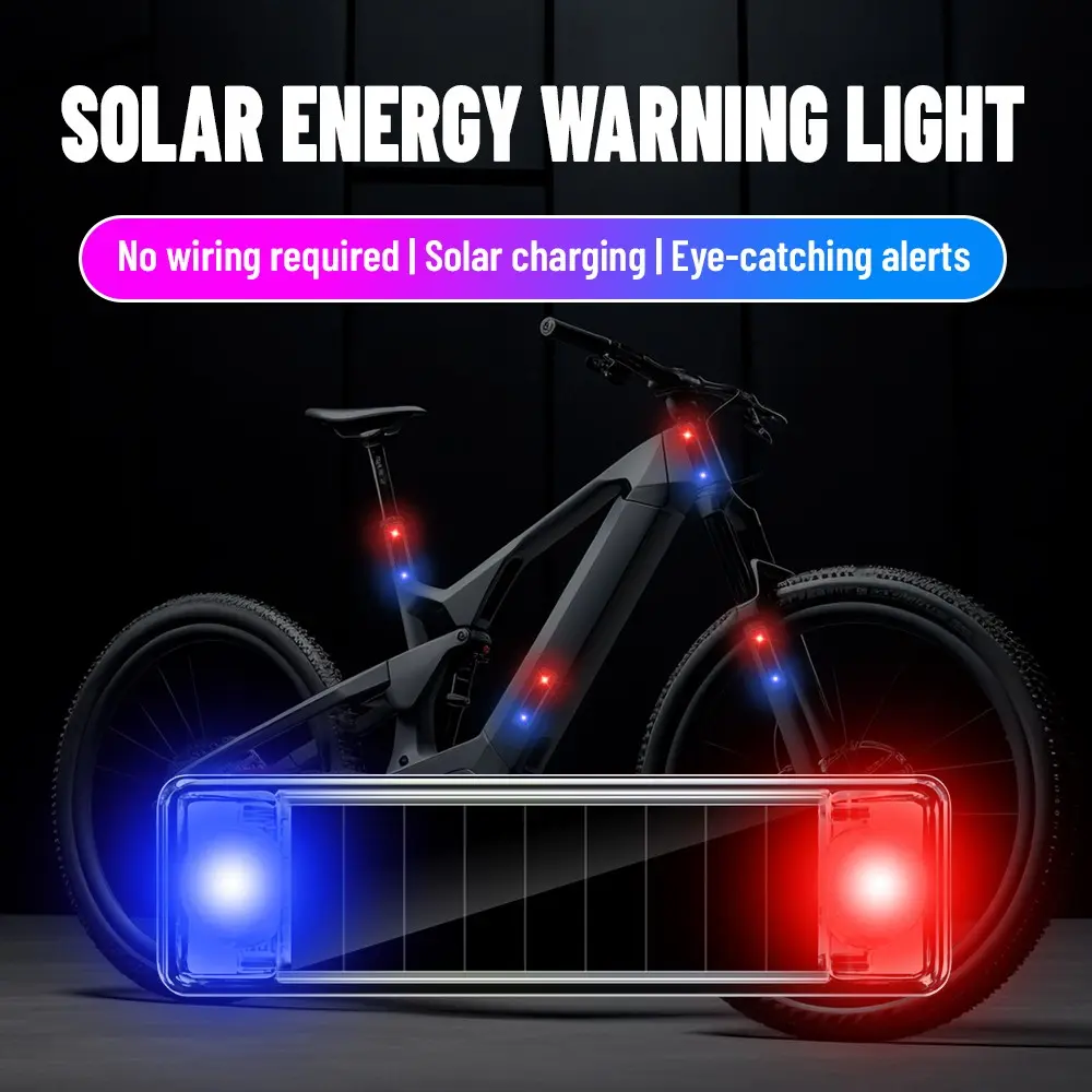 Wireless Solar Warning Light, Vibration Sensor, Auto Flashing, Waterproof LED Strobe Light, Vehicle Safety Alert, 4 Colors Available