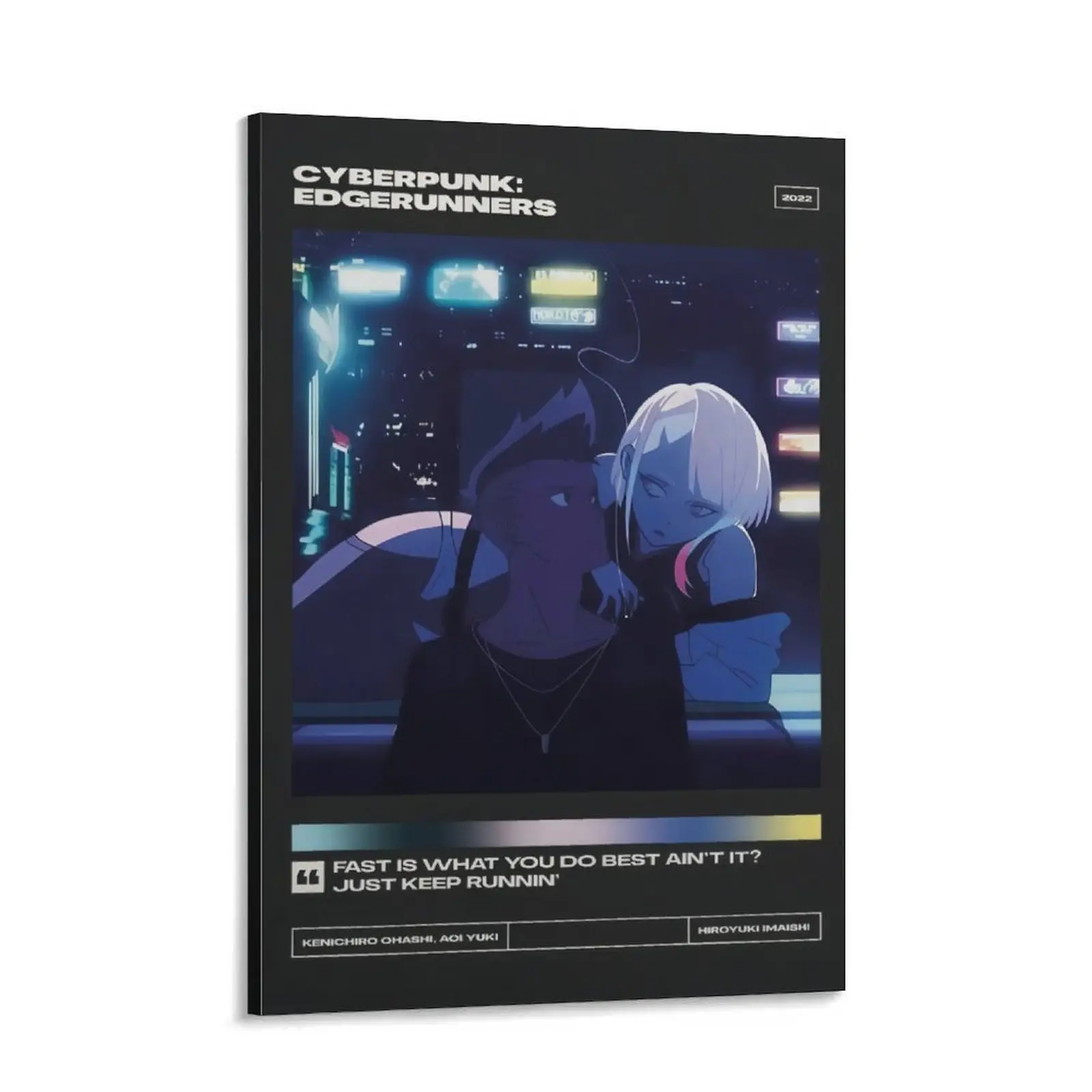 Cyberpunk: Edgerunners - Premium Poster - Minimalist Movie Poster - Vintage - Retro - Art Print, Canvas Wall Art Print, Futuristic Sci Fi Anime Decor, Neon Cyberpunk Poster for Bedroom Dorm Gaming Room Office