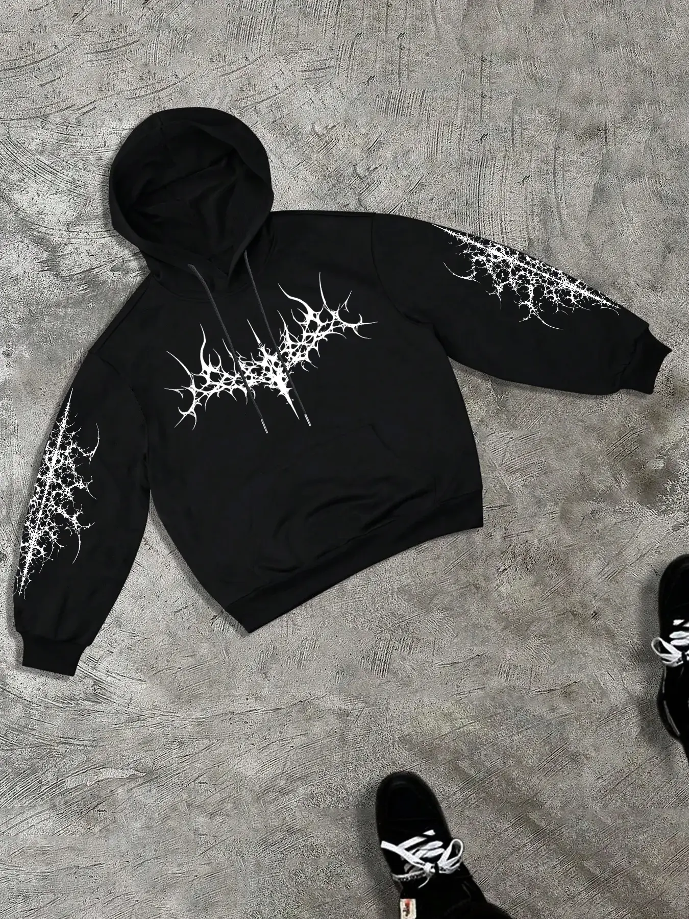 Gender-Neutral Loose Fit Hoodie, Animal Print Street Style, Fitted Fall & Winter Sweatshirt, Warm Lined Casual Wear