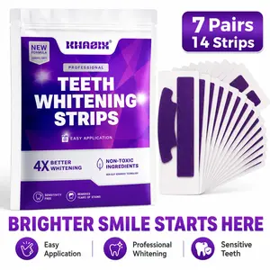Khazix Teeth Whitening Strips 7 Pairs, Easy to Use Smile Care Strips, Comfortable Fit Oral Care Strips, At-Home Daily Use for Brighter Smiles