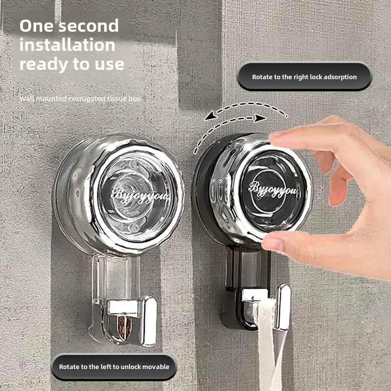 2-Pack Chrome Vacuum Mount Twist Lock Suction Cup Hooks & Rails, No-Drill Removable Heavy-Duty Durable Non-Slip Towel Rack Organizer, 1 Size for Bathroom Kitchen Tile Glass