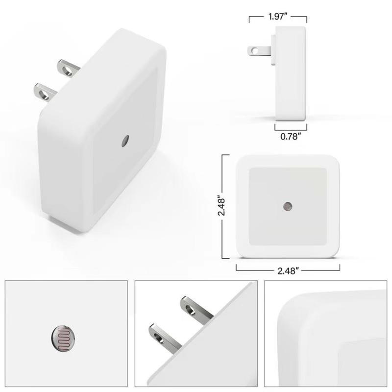 6 Pack Warm White LED Night Lights with Auto On Off Sensor for Kids Bedroom Nursery Bathroom Hallway Stairs Safe Eye-Caring Plug in Wall Lights