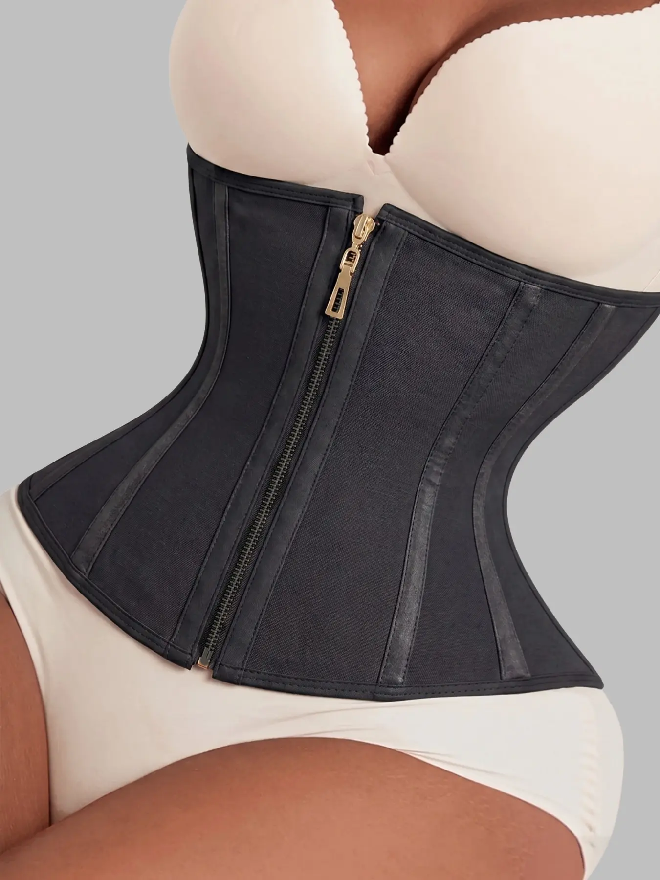 1 Count Women's Golden Zipper Adjustable Hook & Eye Closure Shapewaer Belts, Fajas, Breathable And Not Stuffy Sporty Waist Trainer, Tummy Control Waist Cincher, Reflective Strip Girdle, Waist Shaping Corset, Great For Travel Wear & Convenient Shaping