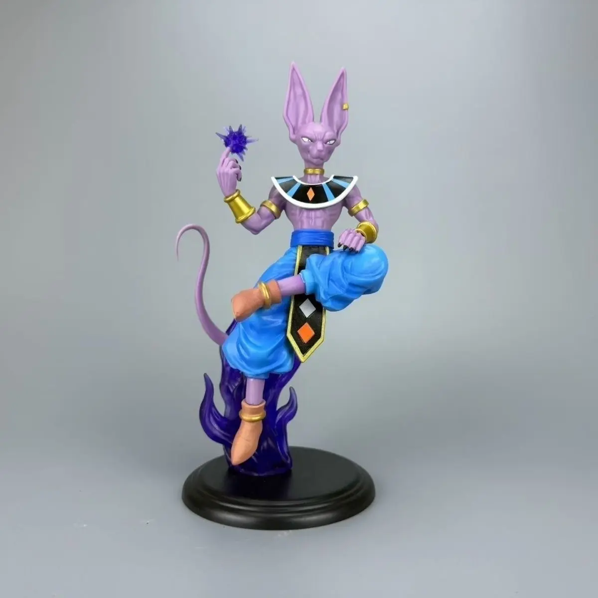 Dragon Ball Figure Base Beerus Sitting Pose God Statue Anime Secondary Dimension Desk Model Display Piece, Collectible Dragon Ball Merchandise