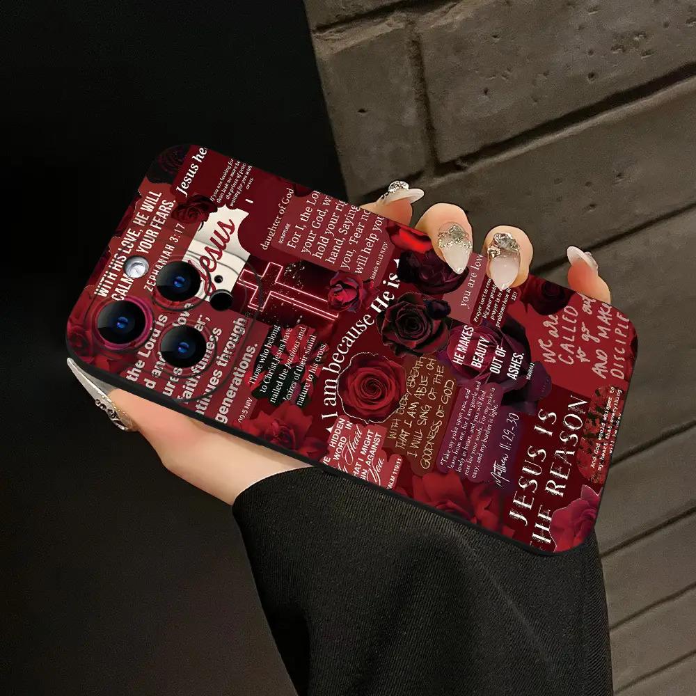 A Stylish Phone Case Featuring an Inspirational Christian Design, Complete with Bible Verses,Compatible with for iphone Models 16, 15, 14, 13, 12, And 11 Pro Promax Plus.
