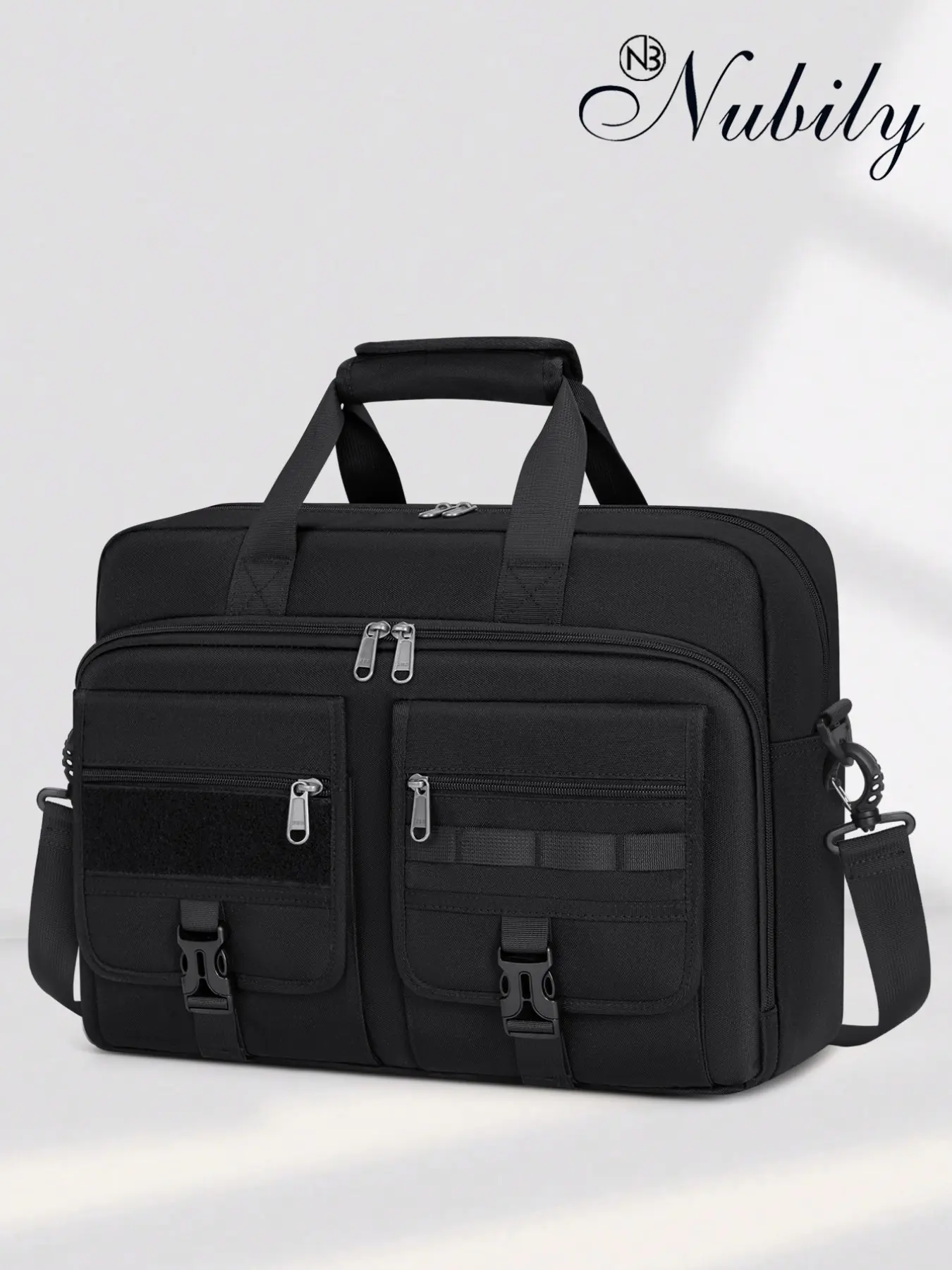 Tactical Laptop Bag for Men, 15.6-17.3 Inch Military Briefcase, Molle System, Waterproof Messenger Bag for Business, Travel, Office, Travel Essentials