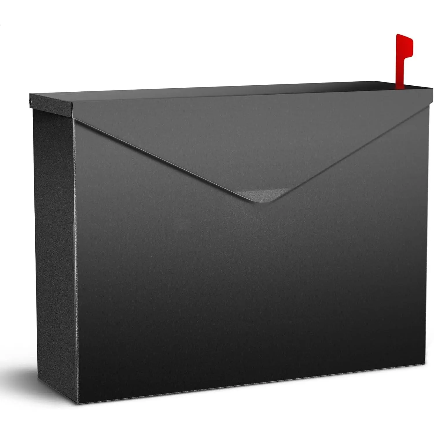 Large Capacity Wall Mount Mailbox with Flag, Rust-Proof Galvanized Steel, 14.2x10.4x4.3 Inches, Quiet Stay-Open Lid