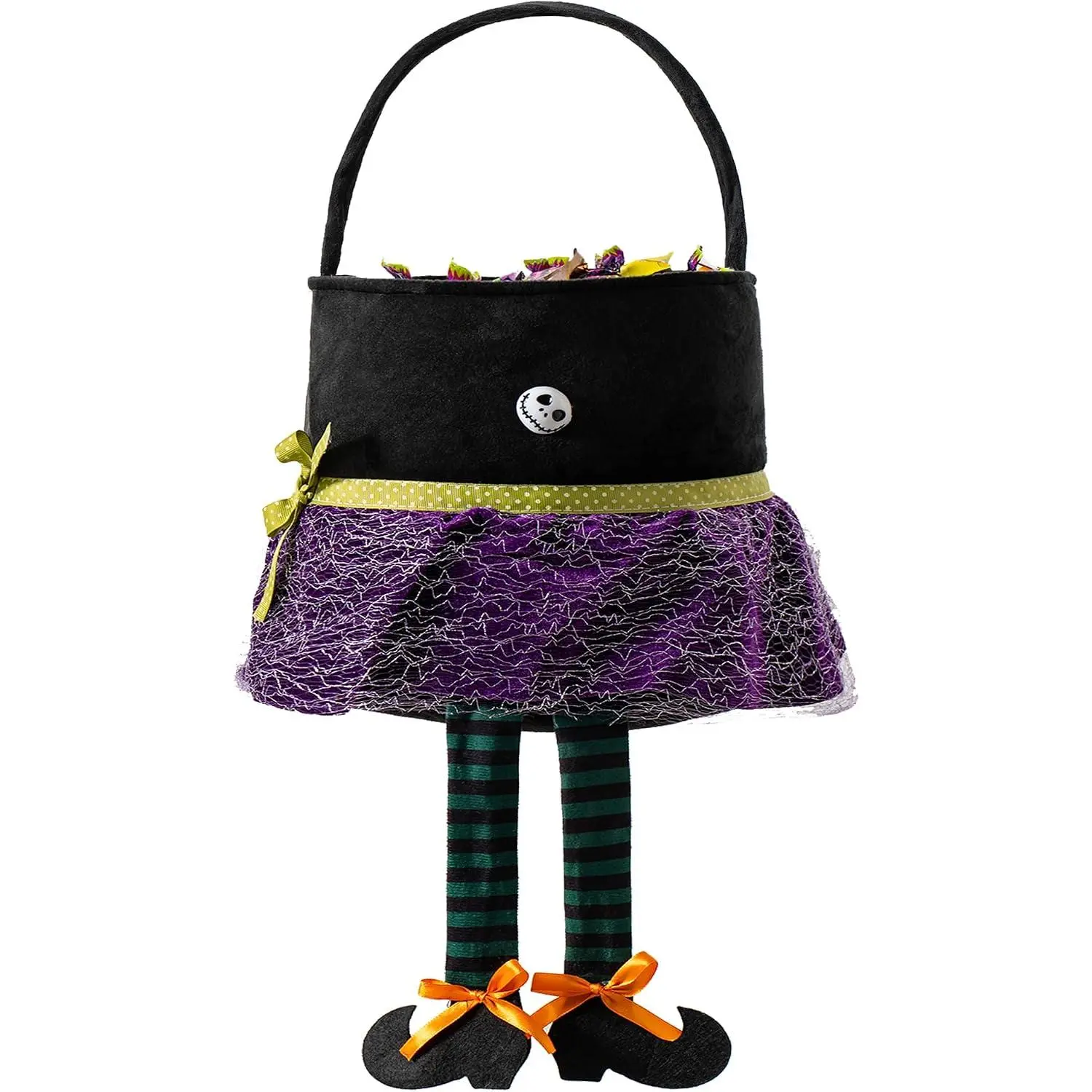 Halloween Trick or  Bag, 's Skirt Plush Candy Tote Bucket Multipurpose Portable Collapsible   Bucket -  Halloween Party choice