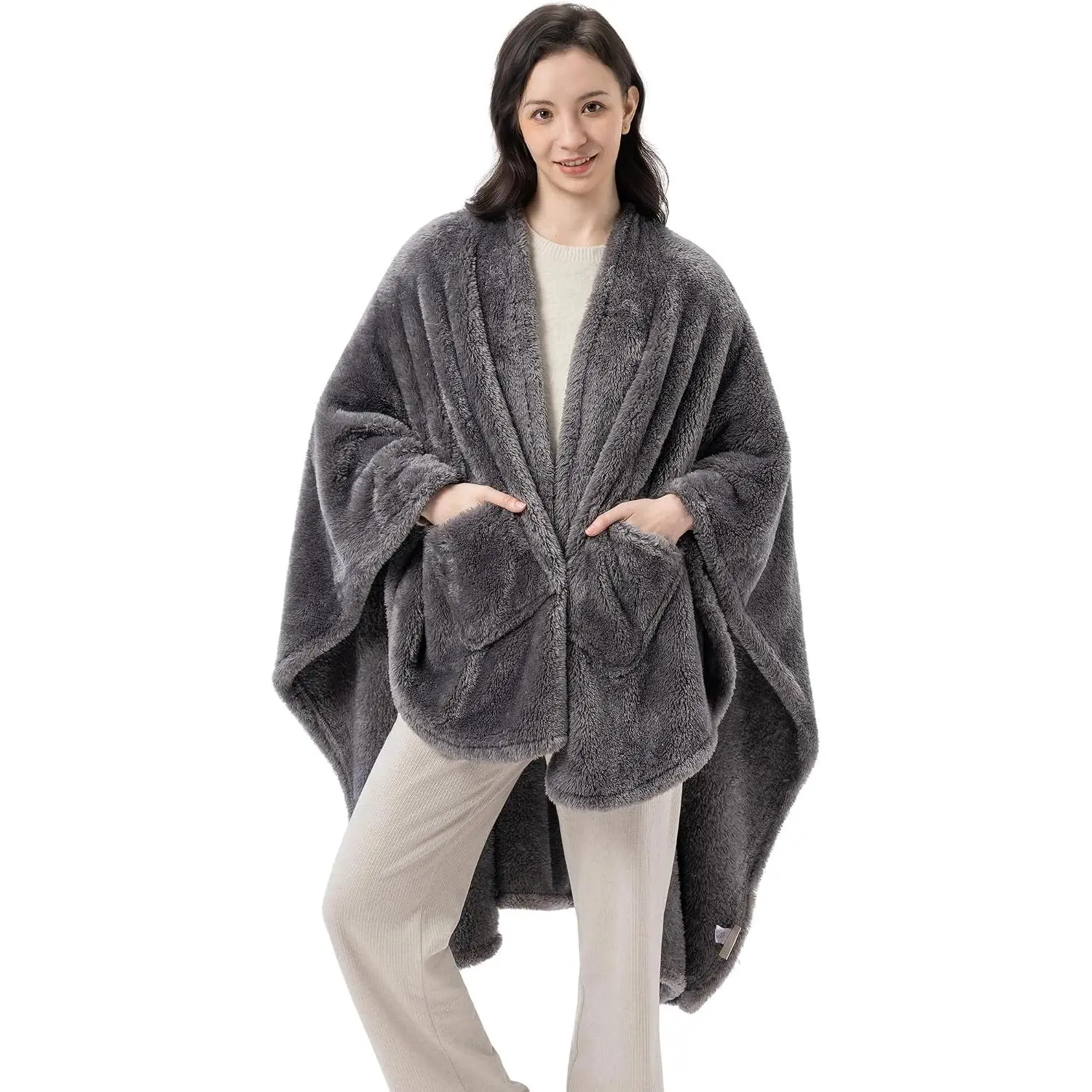 Fleece Wearable Blanket, Ultra Soft Cozy  Blanket with Pocket, Warm Snuggle Wrap