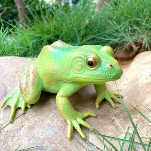 Vibrant African Frog Statue, Realistic Resin Outdoor Garden Decor with Accents, Battery-Free, Natural Theme Home Decoration for All Year Round