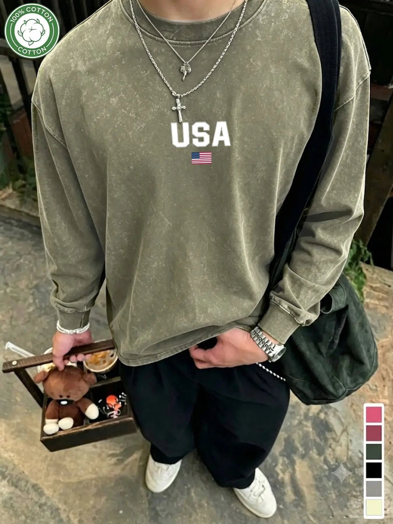 Unisex Cotton Sweatshirt, Round Neck, Graphic Print, Breathable Fabric, Multi-Color Options, Casual Style, Outdoor & Streetwear