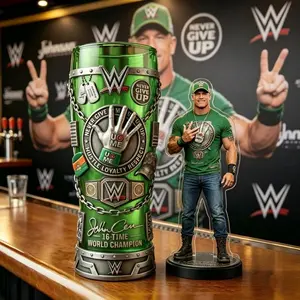 John Cena Collectible Cup, 3D Sculpted "U Can't See Me" Glass Tumbler, Perfect Gift for Wrestling Fans & Cena Enthusiasts